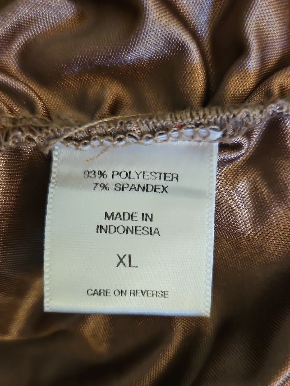 NEW YORK & CO Bronze Satin Ruched V-neck Sleeveless Top
